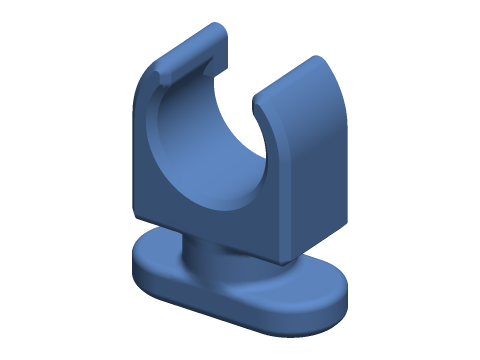 Structure-Mount Cable Clip (Snap-In C-Style) - rendered preview